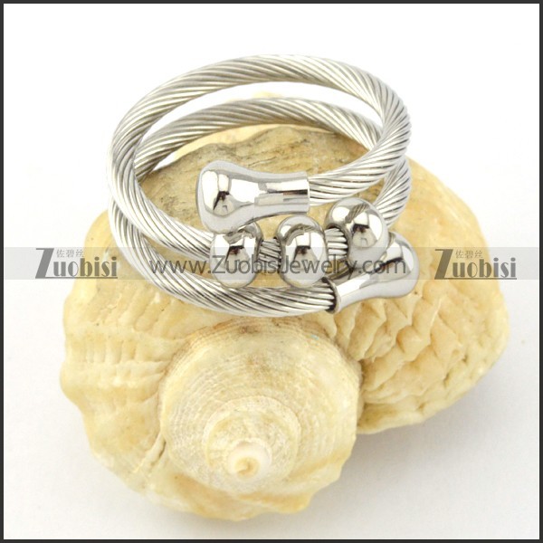 Stainless Steel Rope Ring -r000575