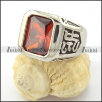 big clear red zircon ring for women r001160