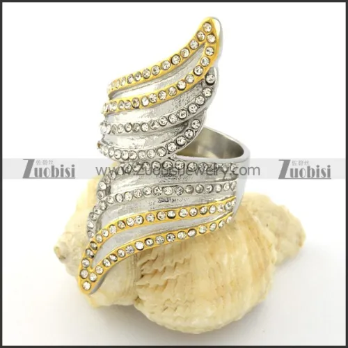 practical 316L Steel Stone Rings -r000818