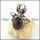 black facted stone beetle ring r001149