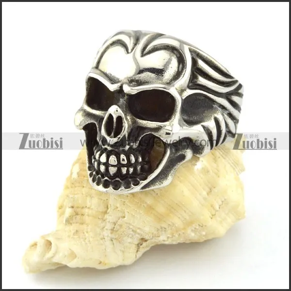 comely Steel Biker skull Ring with punk style for Motorcycle bikers - r000548