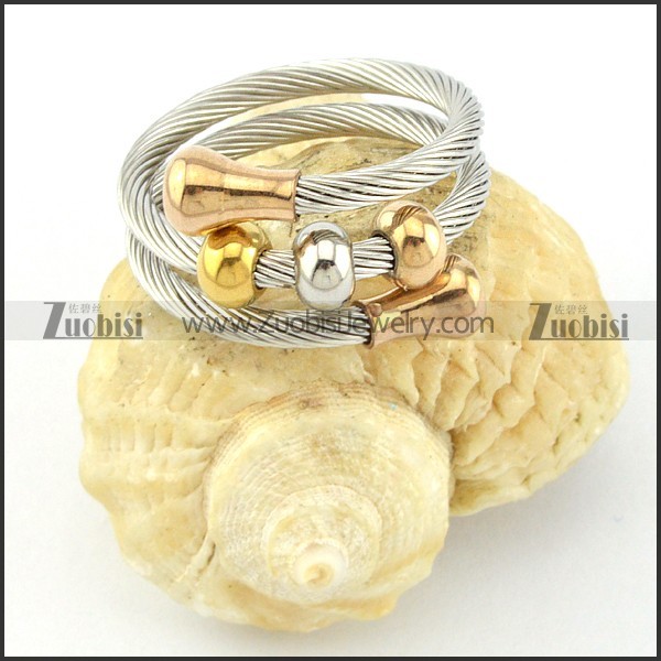 Stainless Steel Rope Ring -r000577