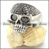 Mens Skull Ring in Stainless Steel for Motorcycle Bikers -r000740