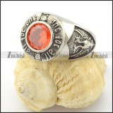 ONE FOR ALL ring with clear red facted zircon r001158