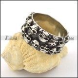 A large crowd of skulls together in stainless steel rings r001583