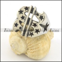 american dollar ring with stars in stainless steel r001422