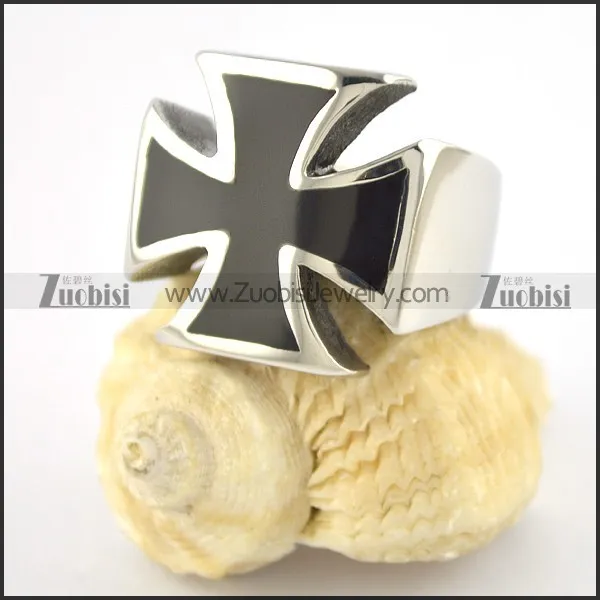 black epoxy cross ring r001558