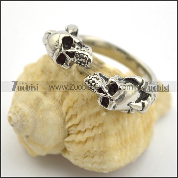 skull twin ring for women r001698