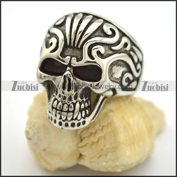 sharp tooth skull ring r001704