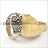 two red crystal eyes owl ring r001605
