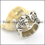 human skeleton round ring in 316L stainless steel r001310