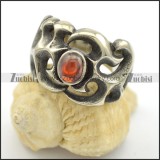 clear red oval cat eye stone stainless steel rings for women r001729