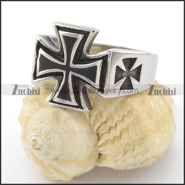 black epoxy cross ring r001487