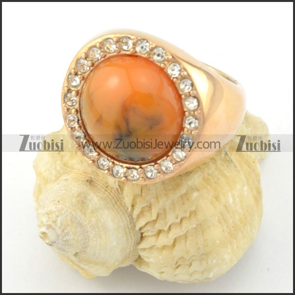 rose gold amber stone ring around clearcrystal r001486