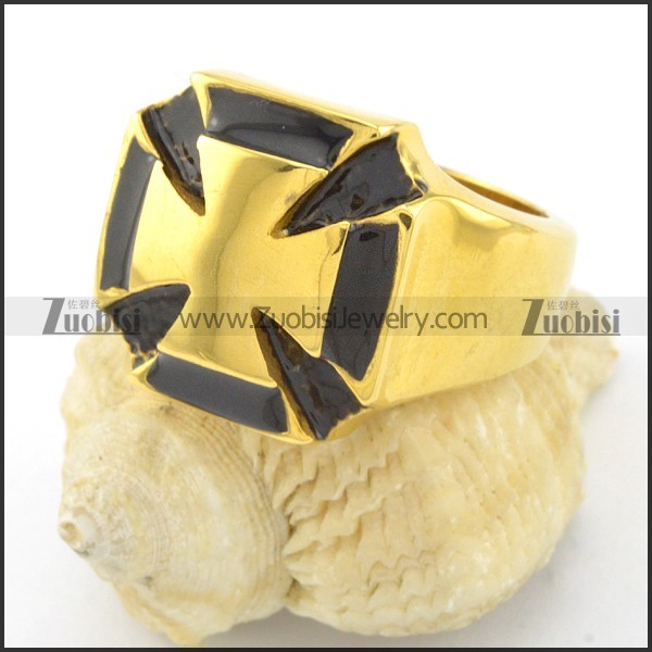 gold plating malta cross ring r001509