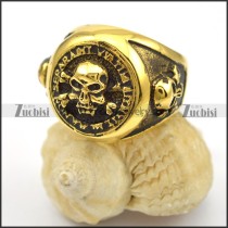 vintage gold skull and bones ring r001660