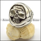 roung skull ring with 2 big hollow eyes r001706