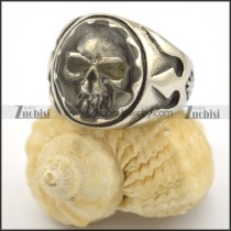 clear imitation amber stone skull ring r001695