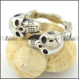 two-headed skull ring for punk fans r001565