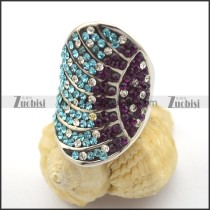 Colored Stone Rings for Ladies including Clear Purple Blue Rhinestones r001753