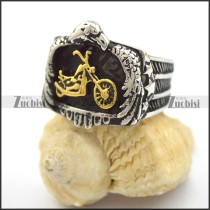 gold motorcycle rings in stainless steel eagle shaped r001982