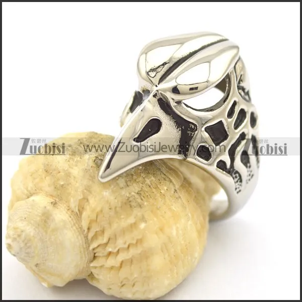 Stainless Steel Casting Eagle Head Ring r001871