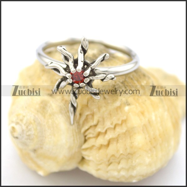 red crystal thin band rings for women r002069