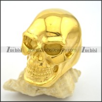 huge shiny gold-plating stainless steel baldhead skull ring r002139