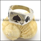 Stainless Steel Ace of Spades Ring r001927