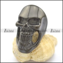 Black Plated Skull Ring with Long Jaw r002388