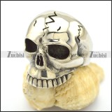 shiny cracking head skull ring r002263