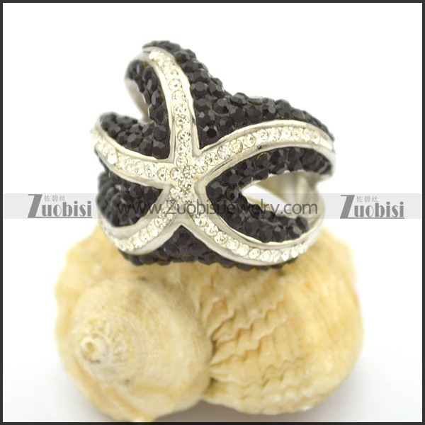 Black and White Rhinestones Fashion Rings for Women r002371