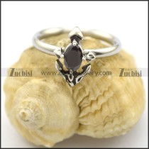 cute anchor ring with black diamond rhinestone r002225