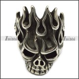 Big Flame Head Skull Stainless Steel Biker Skeleton Rings up to US Size 15 r005711