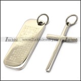 stainless steel cross and dog tag p007719