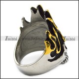 Flame Skull Ring in Golden and Silver Tone with Size 7 to 15 r005712