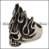 Big Flame Head Skull Stainless Steel Biker Skeleton Rings up to US Size 15 r005711