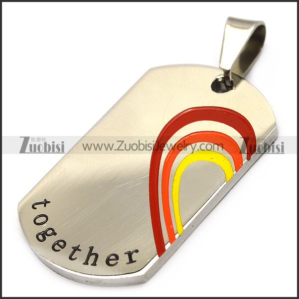 Stainless Rainbow Heart Pendant p007720