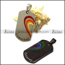 Stainless Steel Gay Pride Couple Pendant p007721