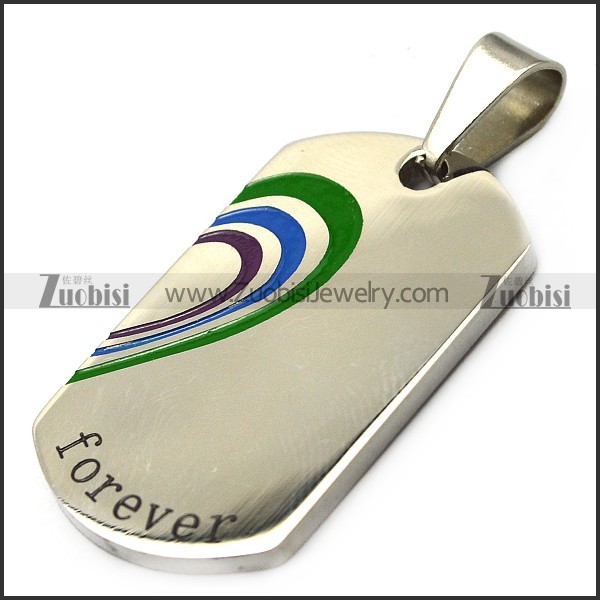 Stainless Rainbow Heart Pendant p007720