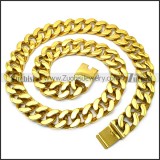 stainless steel miami cuban link gold chain for men n002207