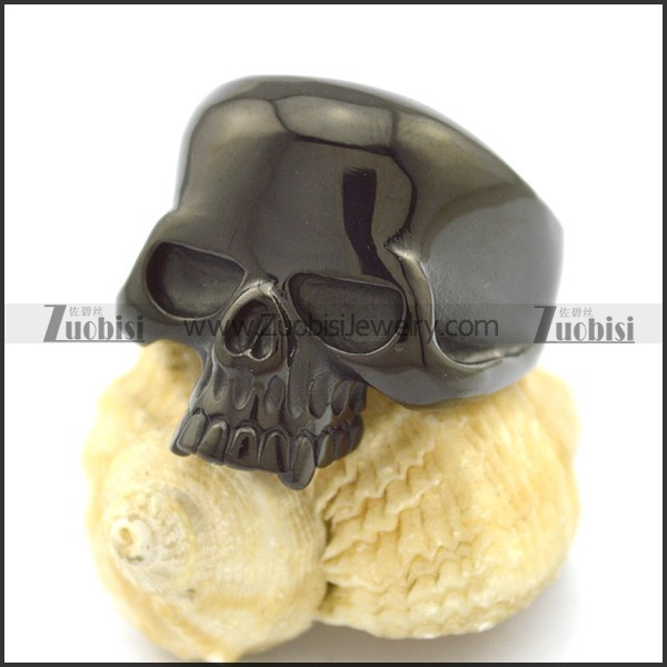 Black Cheap Skull Rings r002607