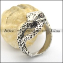 Snake Ring with a pair of Red Stone Eyes r002428