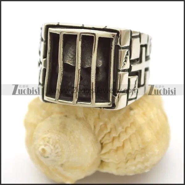 Skull in Jail Ring r002456
