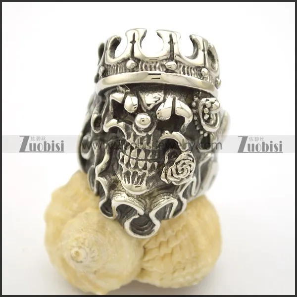 Rose Skull King Ring r002523