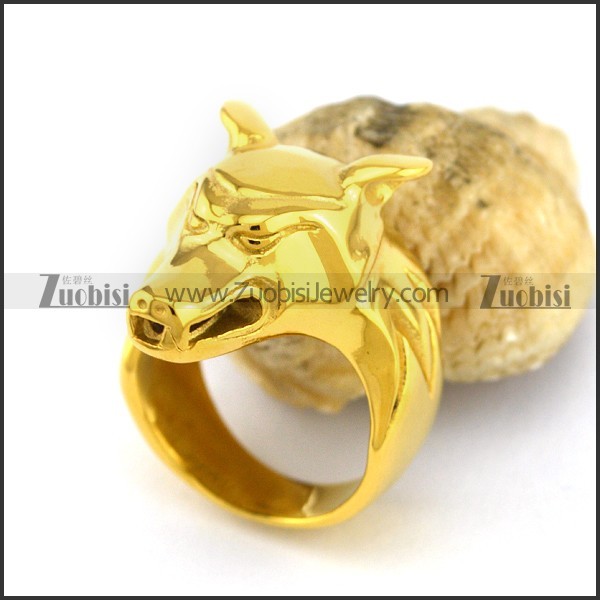 Gold Plating Wolf Ring r002999