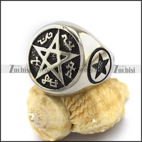 Stainless Steel Corrosion Star Ring r003040