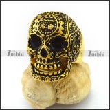 Vintage Black Flower SKull Ring with US Size from 7 to 15 r003015