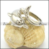 Shiny Stainless Steel Dolphin Ring r002759