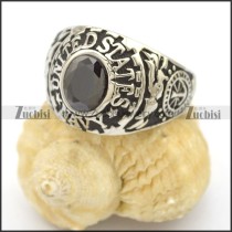 United States Navy Black Facted Stone Ring r002763